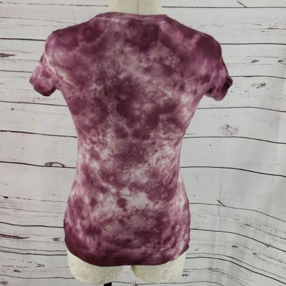 Aeropostale Women's Violet Tie Dye Everything‎ Will Be Fine Shirt Small - Picture 4 of 6